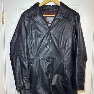 Wilsons Leather Women's Black Button-Up Jacket